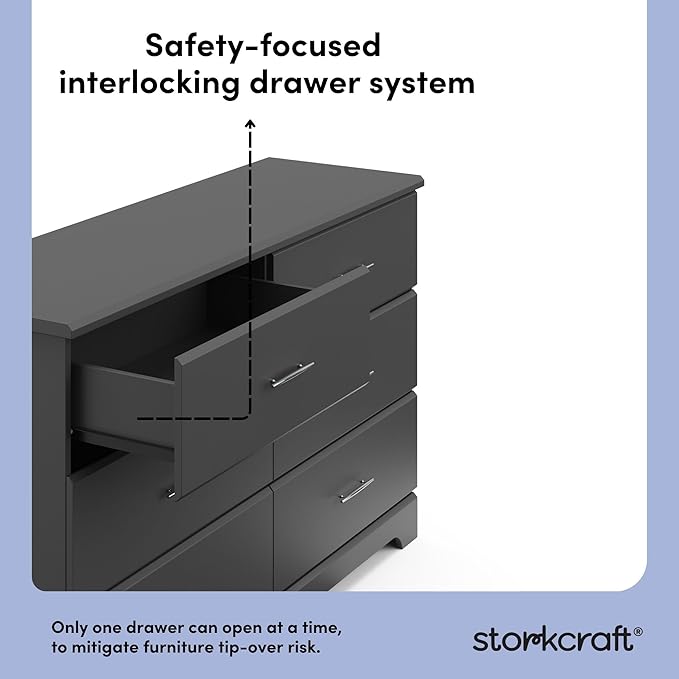 Storkcraft Brookside 6-Drawer Dresser – GREENGUARD Gold Certified, Nursery & - Image 6