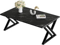 Coffee Table Living Room Table Black Center Table, Simple Modern Faux Marble by Wolawu