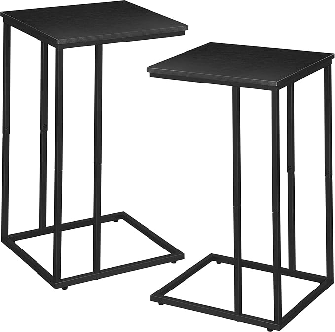 C Shaped Side Table Set of 2, Skinny Sofa Table - Image 9