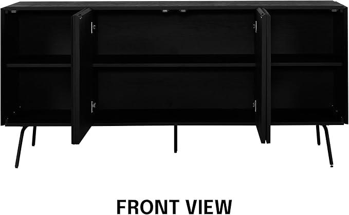 NTC Veil Modern Sideboard with 4 Doors, Buffet Cabinet with Vertical Groove - Image 4