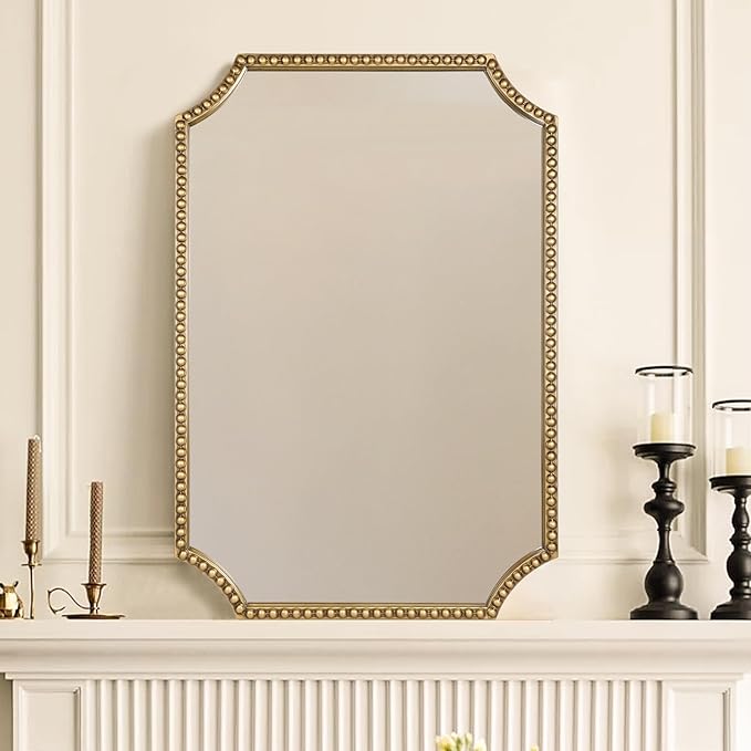 30"x40" Mirror for Wall, Full Scalloped Corners Rectangle Decorative Mirror - Image 5