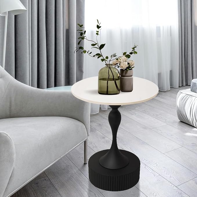 Side Table with Marble Top Metal End Table Modern Sofa Side End Table Coffee - Image 2
