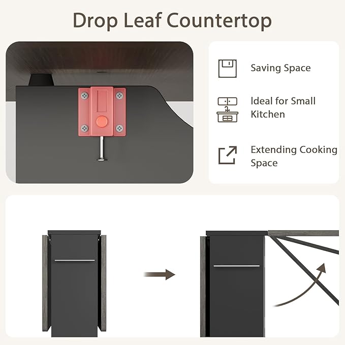 GarveeHome Folding Dining Table, Space Saving Farmhouse Dining Table - Image 7