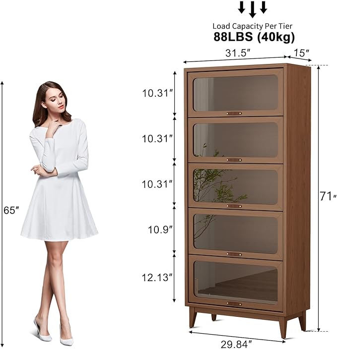 Solid Wood bookcase 5 Tier - Image 2