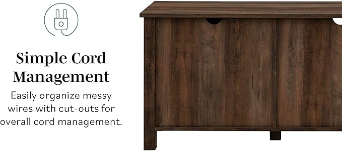 Walker Edison Portsmouth Classic 2 Glass Door TV Stand - Image 5