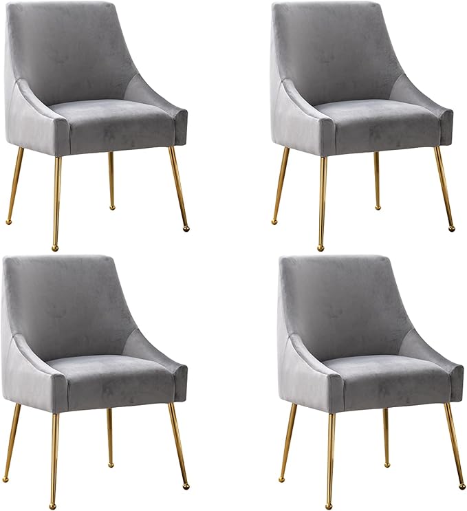 Modern Velvet Dining Chairs Set of 4, Contemporary Upholstered Furniture by HOLILA