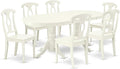 East West Furniture VAKE7-LWH-W 7 Piece Dining Set Consist of an Oval Dining by EastWestFurniture