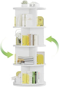 VECELO 4-Tier Rotating Bookshelf, Small Corner Bookshelf by VECELO