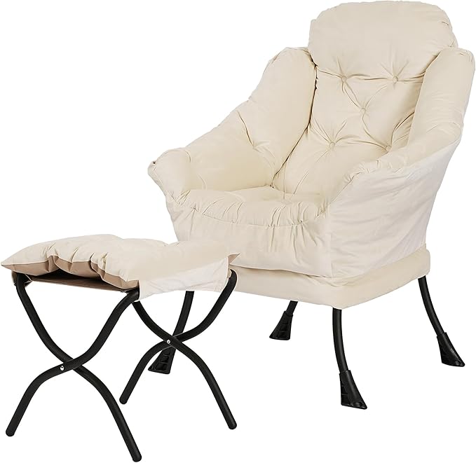 Lazy Chair with Folding Ottoman, Living Room Chairs, Accent Contemporary Lounge by Unknown