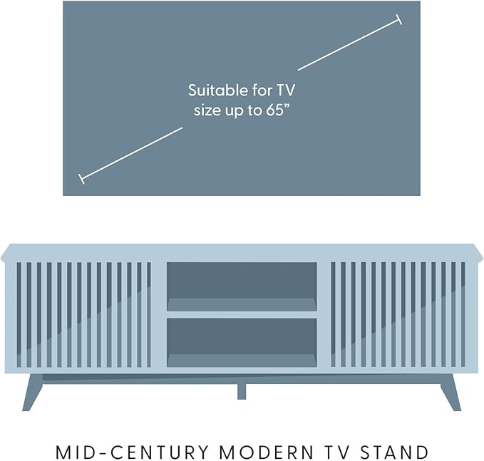 Plank+Beam Mid-Century Modern Wood TV Stand, Solid Wood Entertainment Console - Image 6
