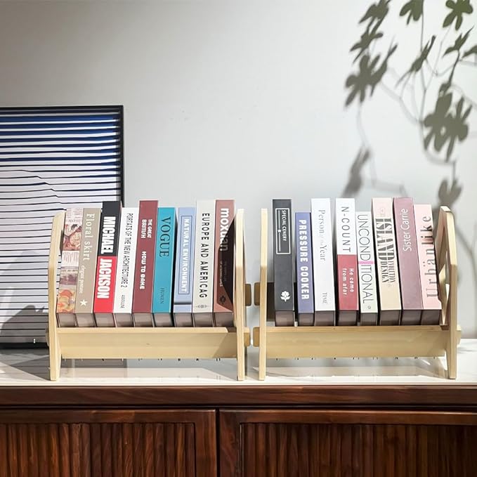 2 Pack Desktop Bookshelf, Stackable Book Organizer - Image 8