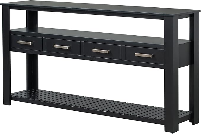 Ball & Cast 62.2“ Contemporary 4 Drawers Console Table, Long Entryway Table - Image 9