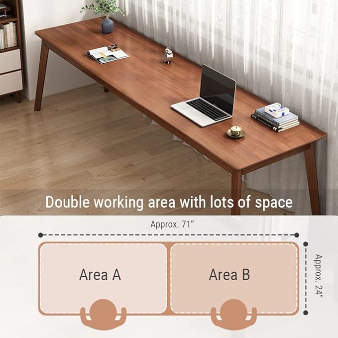 Mid-Century Long Desk Table - Image 2