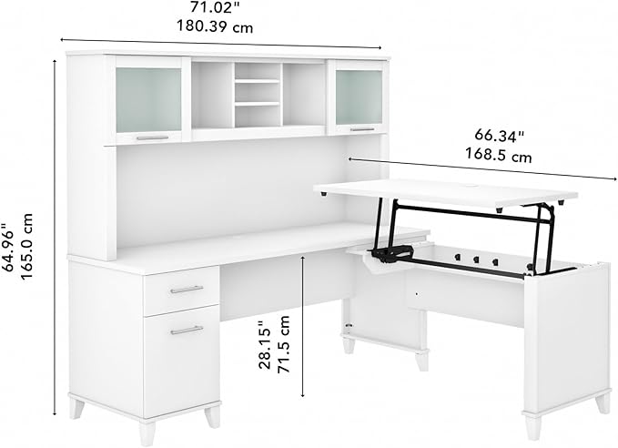 Bush Furniture Somerset 72W 3 Position Sit to Stand L Shaped Desk - Image 3