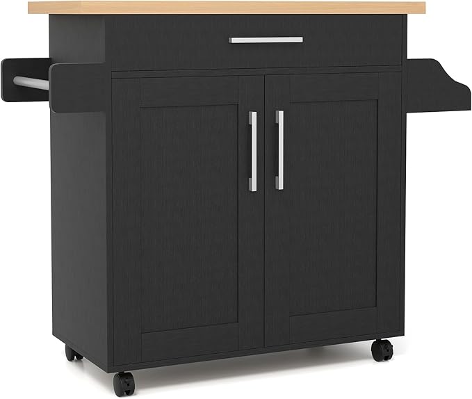 COSTWAY Kitchen Island On Wheels, Rolling Storage Trolley Cart by COSTWAY