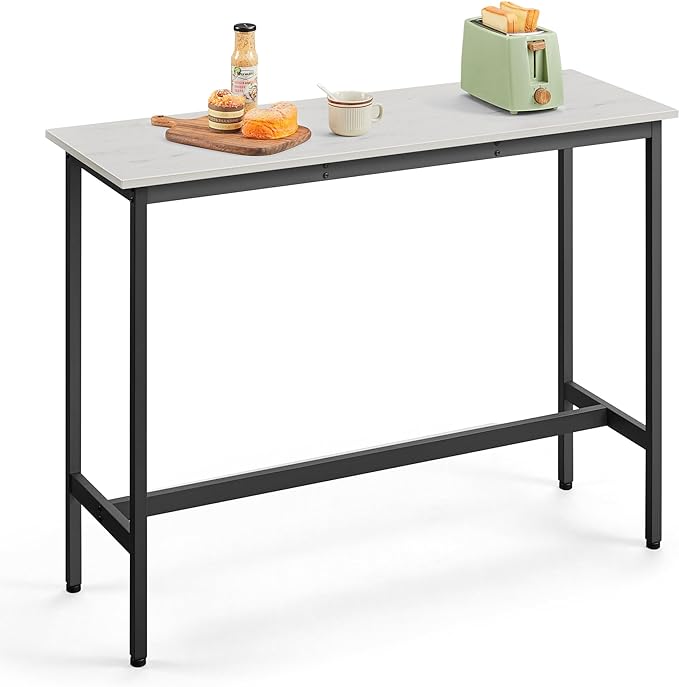 VASAGLE Bar Table, Narrow Long Kitchen Dining Table, Sturdy Metal Frame by VASAGLEbySONGMICSHOME