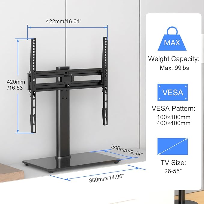 suptek Universal Swivel Table Top TV Stand - Image 4