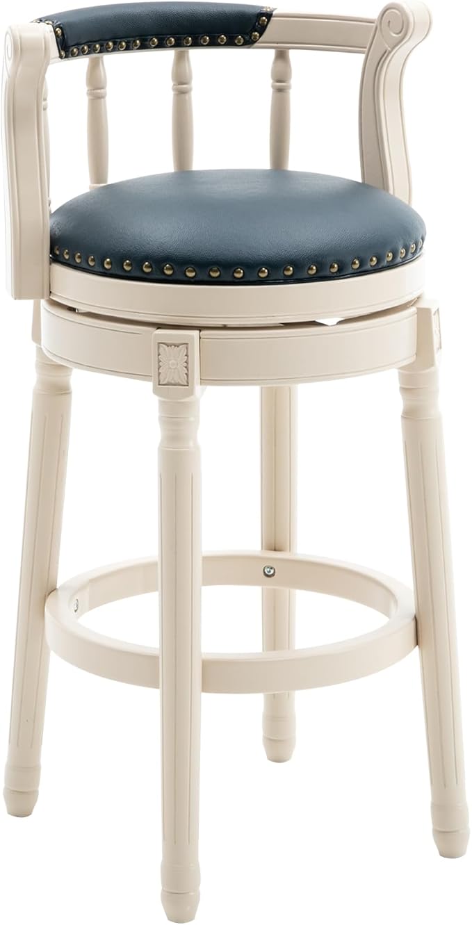 CozyRain Bar Stools Modern Swivel Barstools, Kitchen Counter Genuine Leather by CozyRain