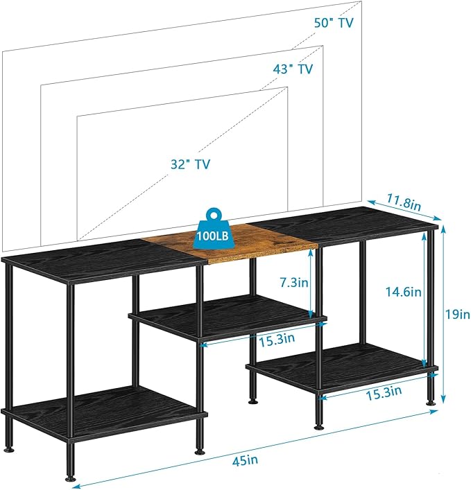 50 inch TV Stand 3 Tier Entertainment Center - Image 2