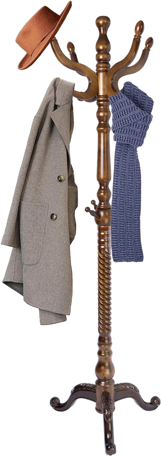 73 in Wood Coat Rack, Coat Rack Freestanding - Image 7