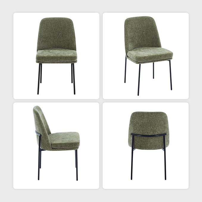 COLAMY Modern Dining Chairs Set of 4, Fabric Upholstered Dining Room Chairs - Image 4