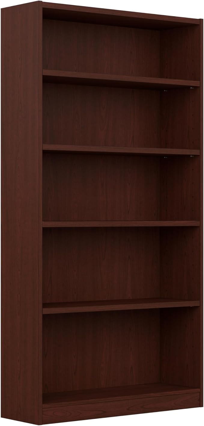 Bush Furniture Universal Tall 5 Shelf Bookcase in Vogue Cherry, Vertical by BushBusinessFurniture