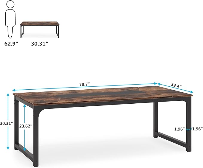 Tribesigns Modern Computer Desk, 78.7 x 39.4 inch X Large Executive Office Desk - Image 3