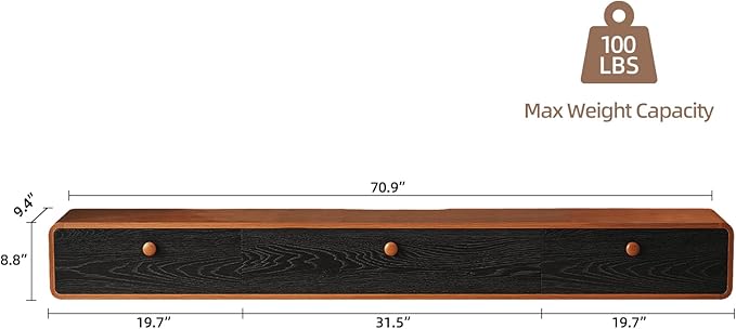 Minimalist 70'' Floating TV Stand - Image 6