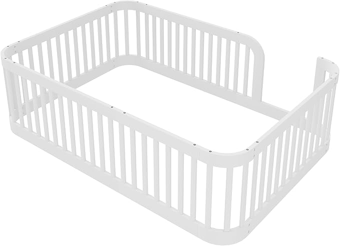 Full Floor Bed with High Fence and Rounded Corner Design, Montessori Floor Bed - Image 6