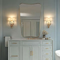 ANDY STAR Gold Vanity Mirror, 26x38 Inch Brushed Gold Asymmetrical Wall Mirror by ANDYSTAR