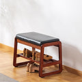 Solid Wood Shoe Bench, 2-Tier Wooden Entryway Bench, Modern Shoe Rack by SOBIBO
