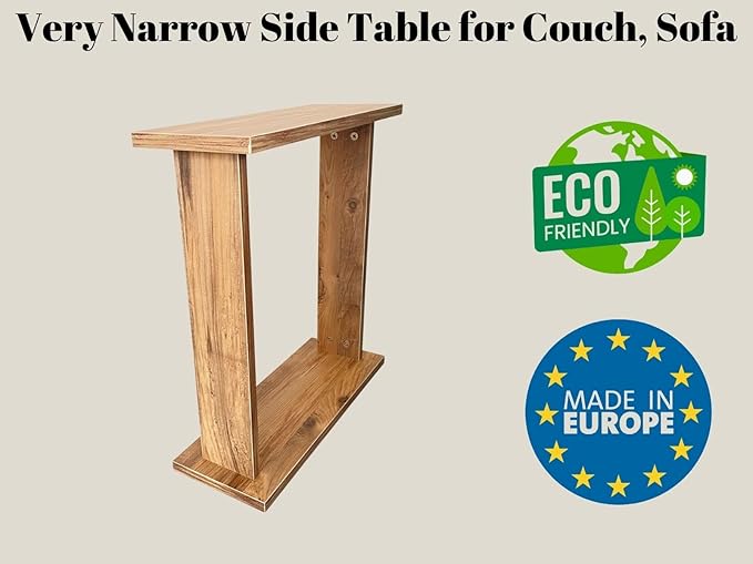 Very Narrow Side Table for Living Room, Small Apartment Space Between Chairs - Image 7