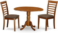 East West Furniture DLML3-SBR-C 3 Piece Dining Set Contains a Round Dining Room by EastWestFurniture