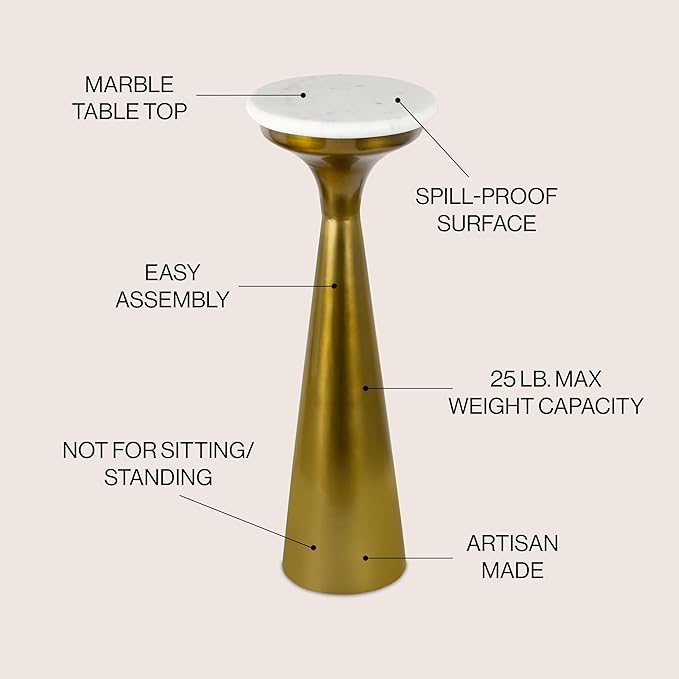 JONATHAN Y END1009A Oliver 22.25" Mid-Century Glam Retro Metal Drink Table - Image 4