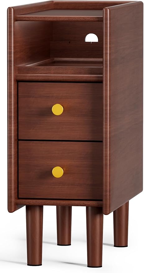 Huolewa Narrow Nightstand with 2 Drawers by Huolewa