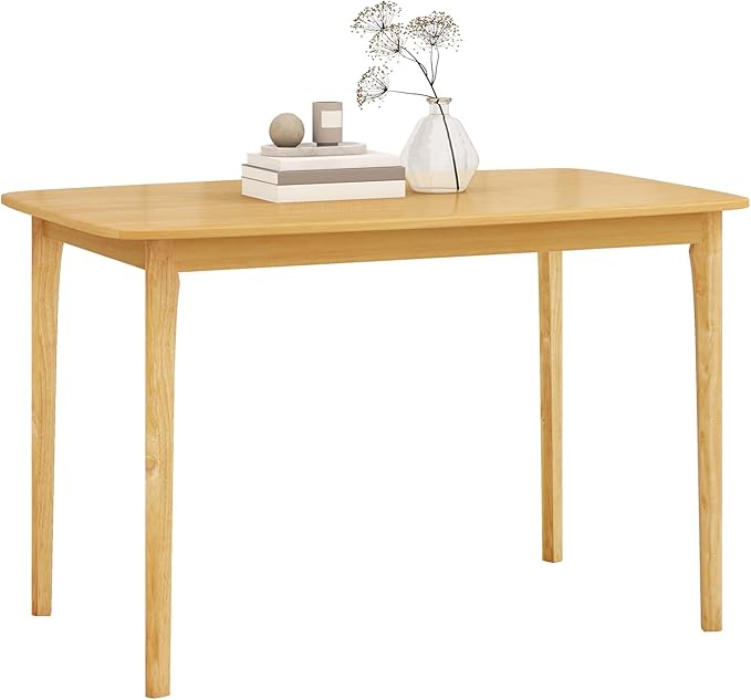 COSTWAY Dining Table, 48” Wooden Rectangular Kitchen Table by COSTWAY