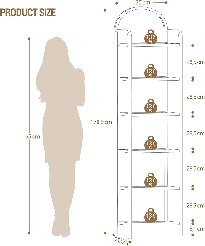 Bookcase Bookshelf, Tempered Glass Bookshelves, Slim Shelving Unit - Image 2