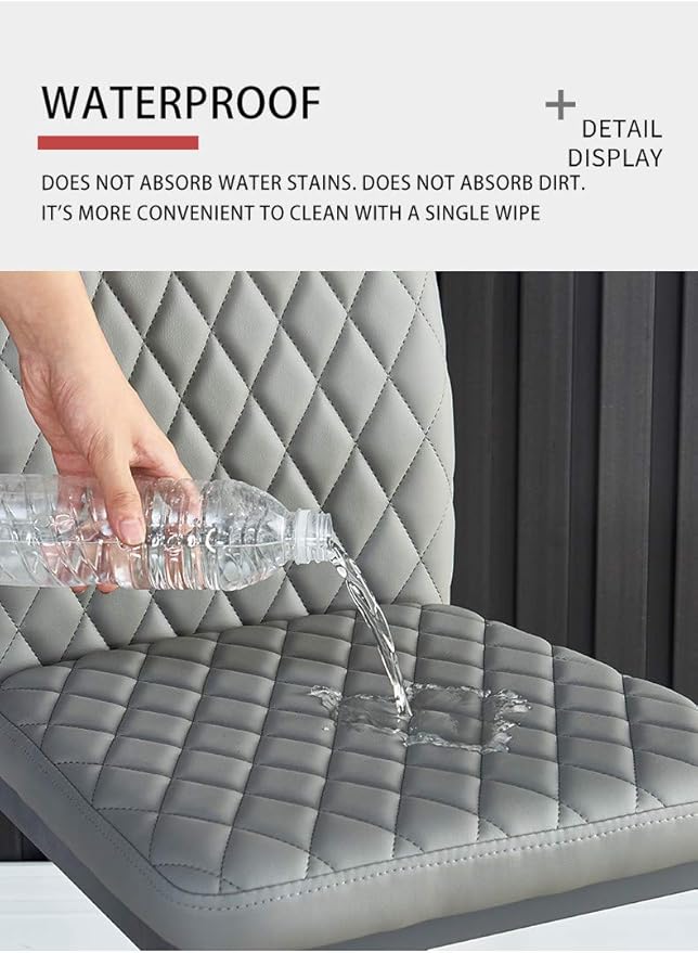 JT Modern Minimalist Dining Chair Fireproof Leather Sprayed Metal Pipe Diamond - Image 7