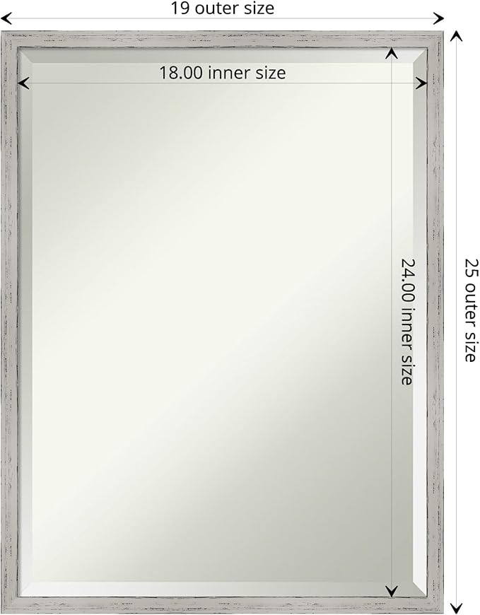 Amanti Art White Bathroom Mirror - Image 4
