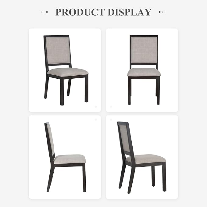 COLAMY Upholstered Wooden Dining Chairs Set of 6, Kitchen Chairs - Image 7
