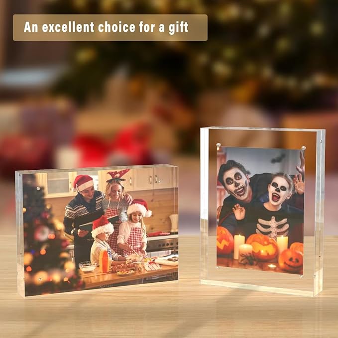 HELPLEX 5 Pack 8.5x11 Acrylic Picture Frames, 24mm Thicker Frameless Clear - Image 7