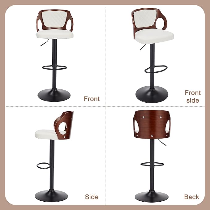 VECELO Bar Stool Set of 4, Kitchen Island Stools - Image 8