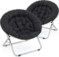 MoNiBloom Round Folding Saucer Chairs Set of 2 by Monibloom