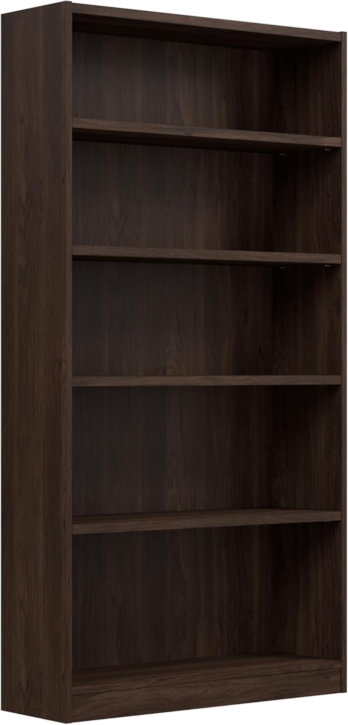 Bush Furniture Universal Tall 5 Shelf Bookcase in Black Walnut, Vertical by BushBusinessFurniture