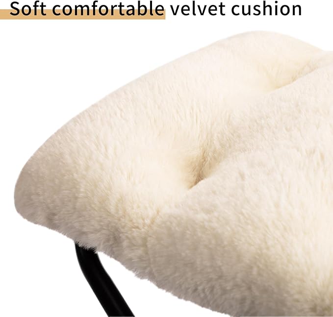 HollyHOME 15" Folding Footrest Stool, Upholstered Small Foldable Ottoman - Image 4