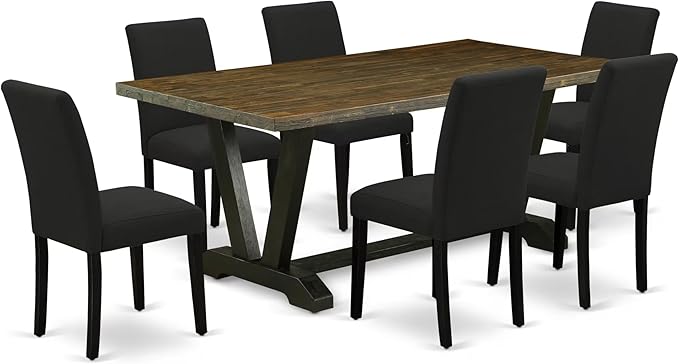 East West Furniture V677AB624-7 7 Piece Dinette Set Consist of a Rectangle by EastWestFurniture