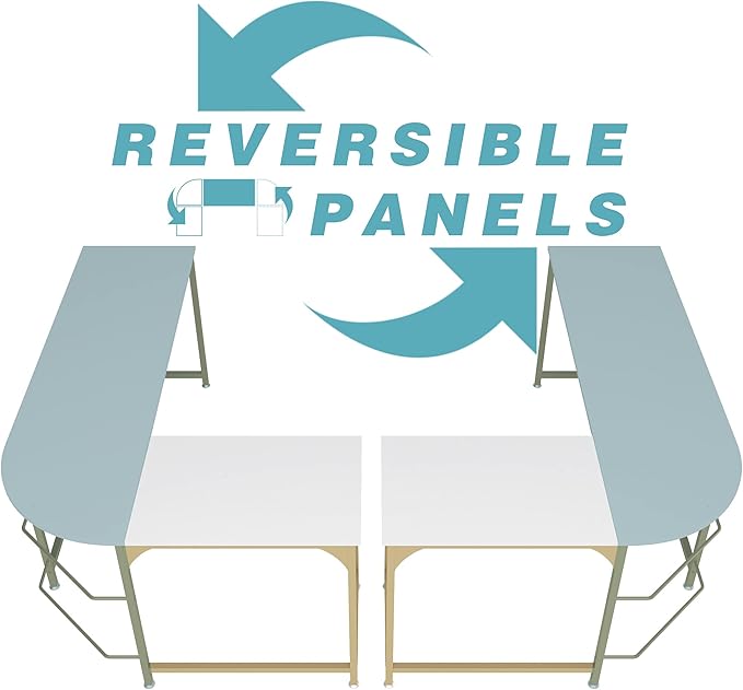 Teraves Reversible L Shaped Desk White - Image 7