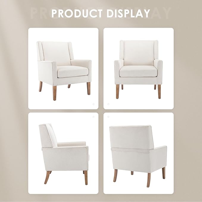 COLAMY Modern Wingback Living Room Chair Set of 2, Upholstered Fabric Accent - Image 6