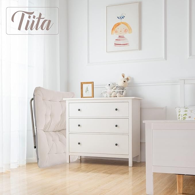 Tiita Comfy Folded Chair, Soft Faux Fur Oversized Folding Accent Chair - Image 2