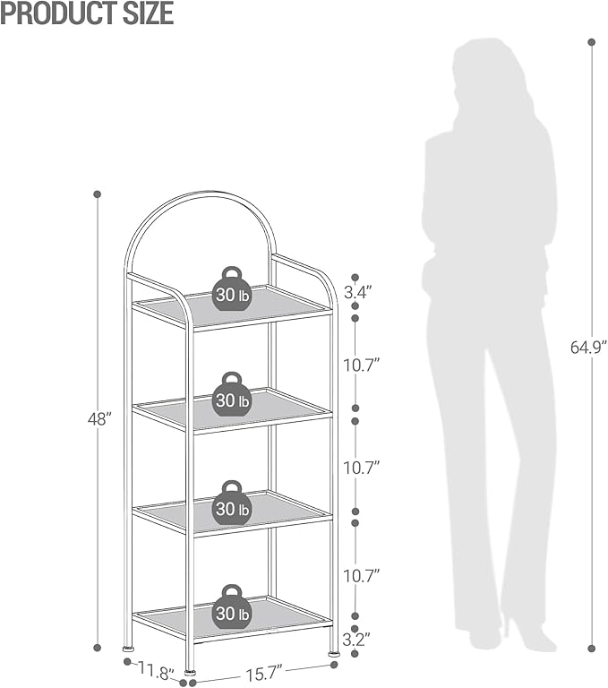Bookcase Bookshelf, Tempered Glass Bookshelves, Slim Shelving Unit - Image 2